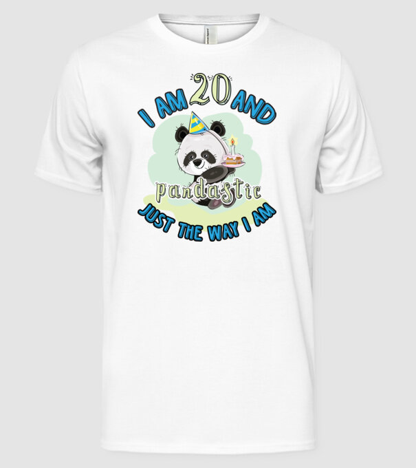 PANDASTIC 20 model alb pe tricou