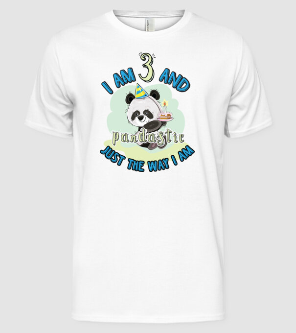 PANDASTIC 3 model alb pe tricou