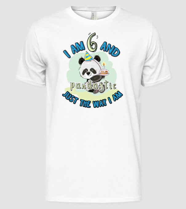 PANDASTIC 6 model alb pe tricou