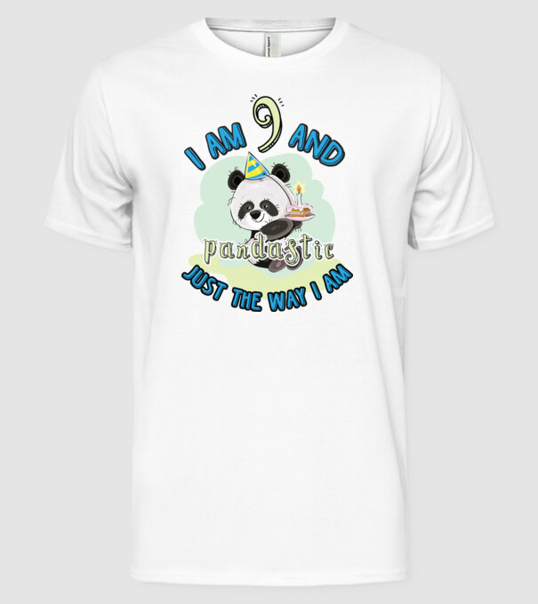 PANDASTIC 9 model alb pe tricou