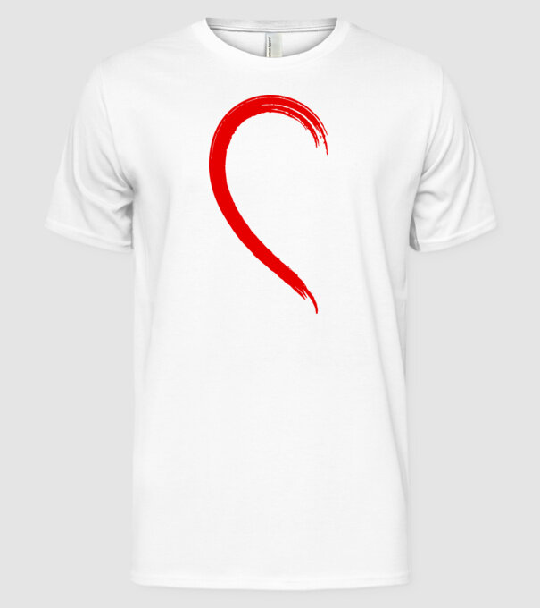 Inimă pereche dreapta model alb pe tricou