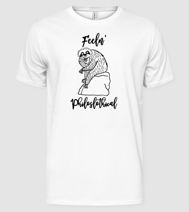 Philoslothical model alb pe tricou