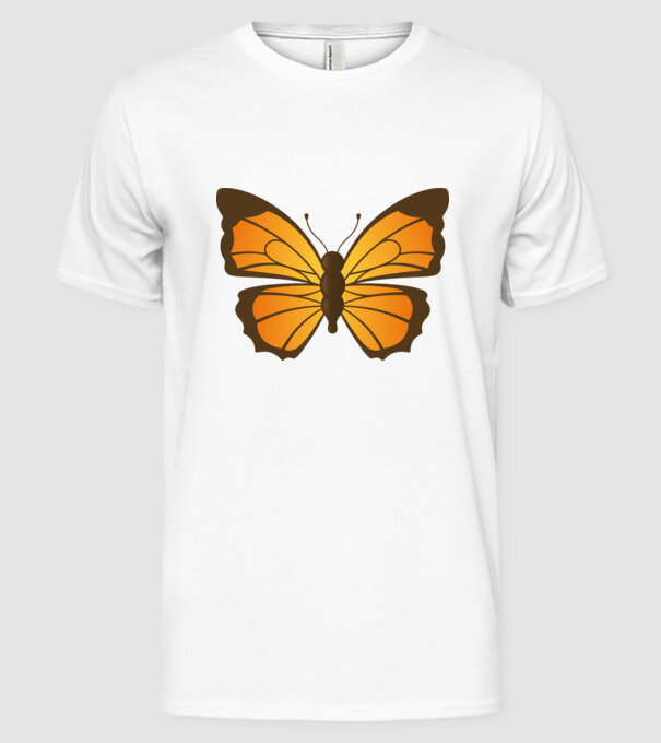 Butterfly model alb pe tricou