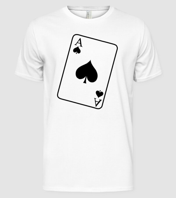 As de pică model alb pe tricou