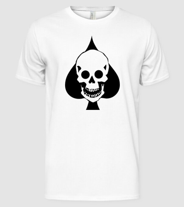 Craniu pică model alb pe tricou