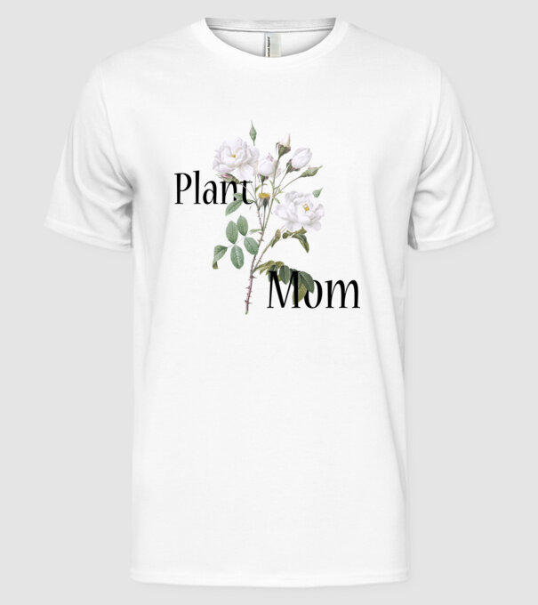 Plant mom model alb pe tricou