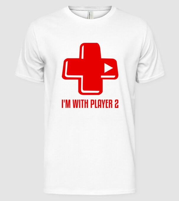 player 2 model alb pe tricou