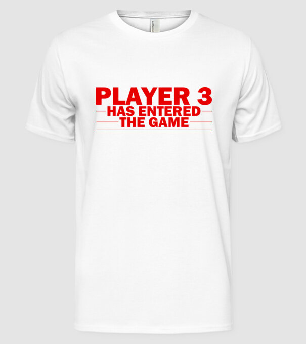 Player 3 entered the game model alb pe tricou