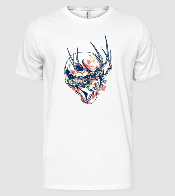 Păianjen model alb pe tricou