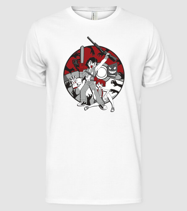 pokemon survive maki model alb pe tricou