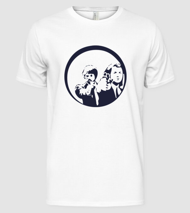 Pulp Fiction model alb pe tricou
