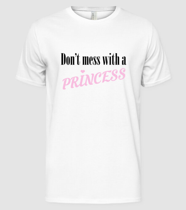 Princess model alb pe tricou