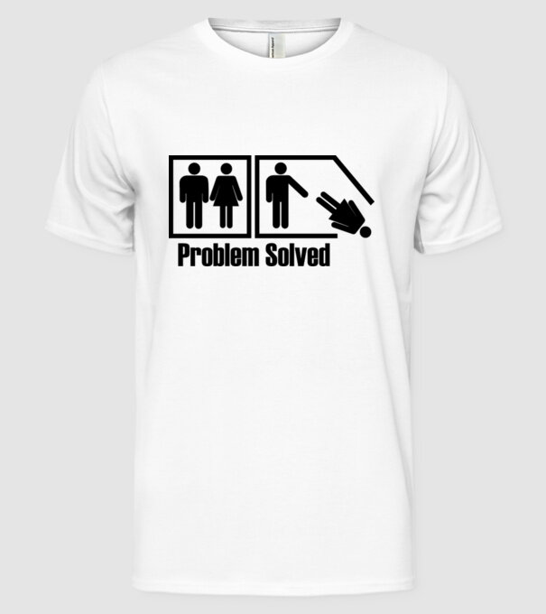 Problem solved model alb pe tricou