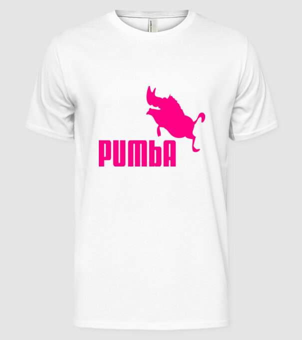 Pumba model alb pe tricou
