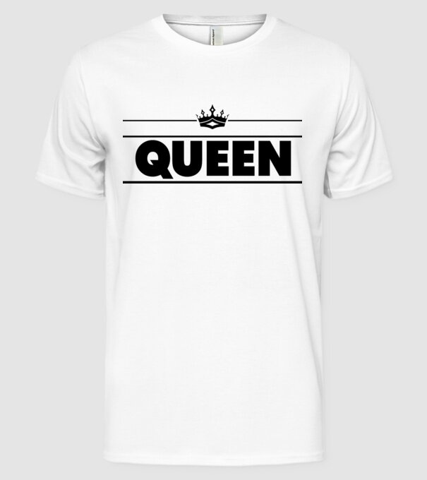 Queen model alb pe tricou