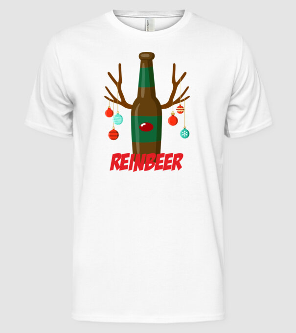 Bere REINBEER model alb pe tricou