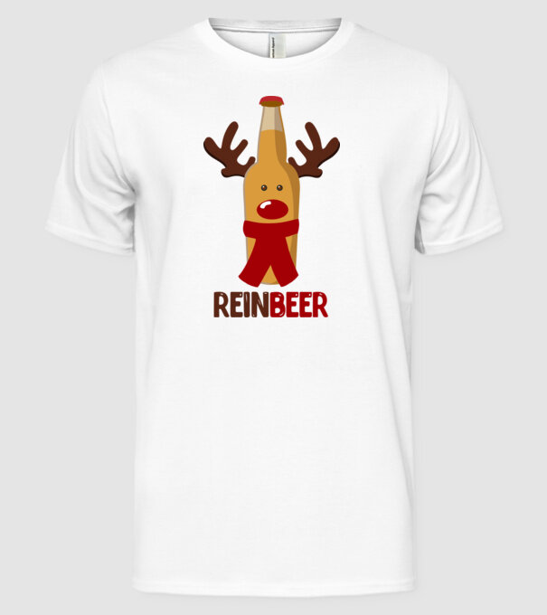 Bere REINBEER model alb pe tricou