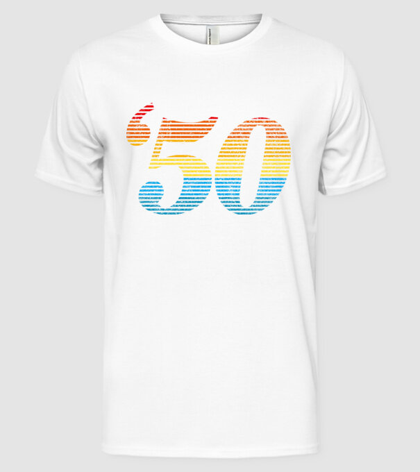 Retro Birthday 1950 model alb pe tricou