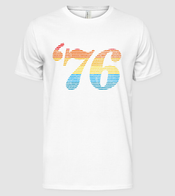 Retro Birthday 1976 model alb pe tricou
