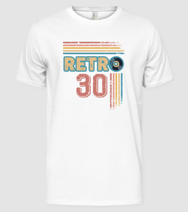 Retro 30 Birthday model alb pe tricou