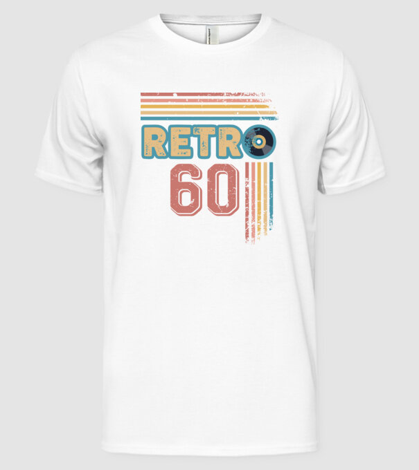 Retro 60 Birthday model alb pe tricou