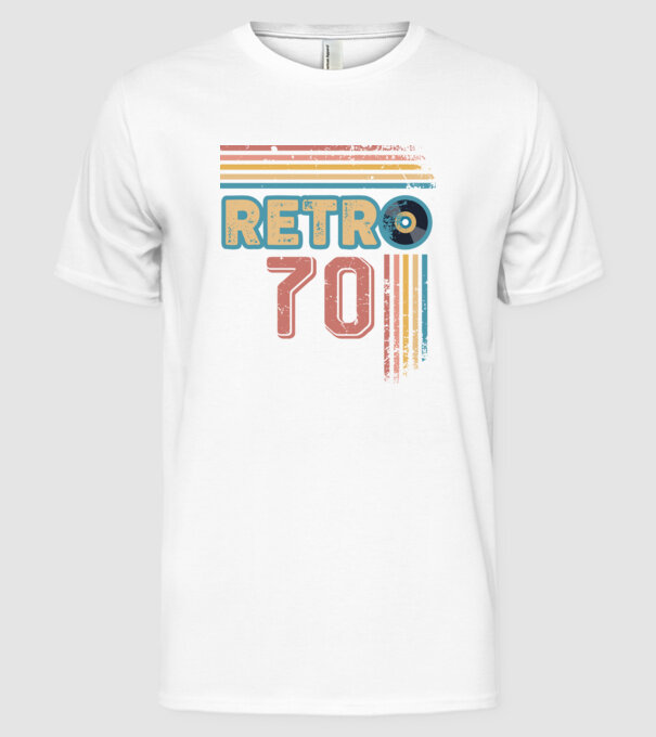 Retro 70 Birthday model alb pe tricou