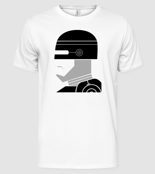 Robocop model alb pe tricou