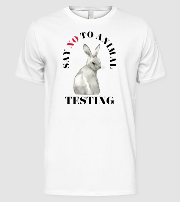 Say NO to animal testing model alb pe tricou