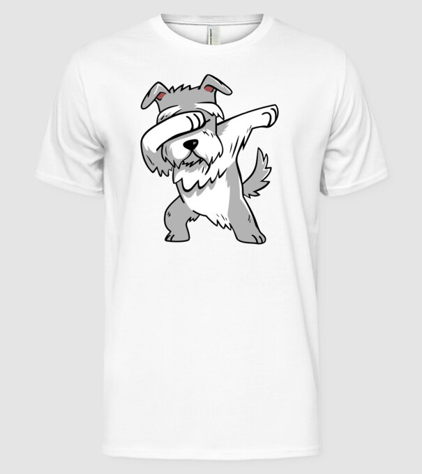 Schnauzer DAB model alb pe tricou