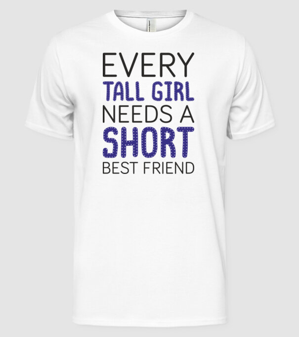 Short Freind model alb pe tricou