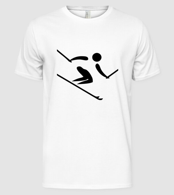 Schi model alb pe tricou