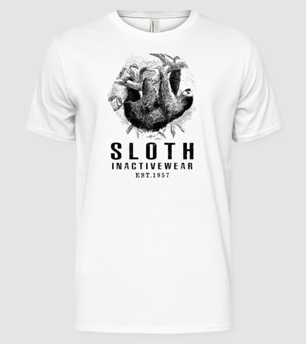 SLOTH inactive drk model alb pe tricou