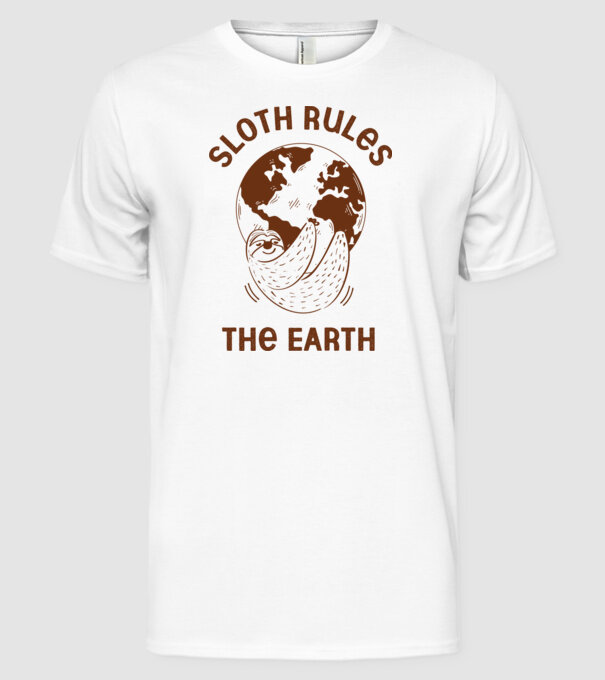 Sloth rules the world model alb pe tricou