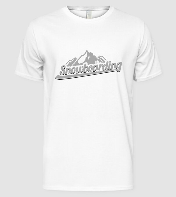 Snowboarding model alb pe tricou