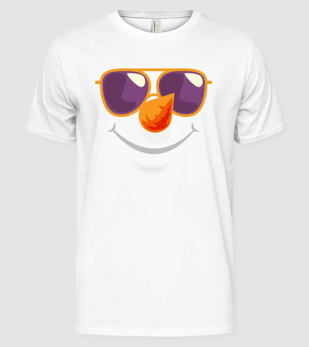 Snowman face model alb pe tricou