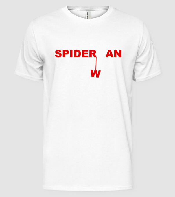 Spider wan model alb pe tricou
