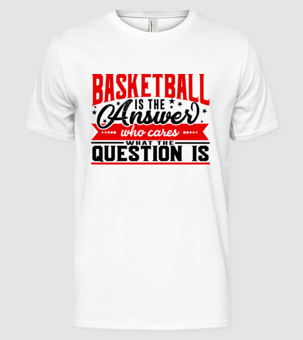 Sport is the answer BASCHETBALIST model alb pe tricou