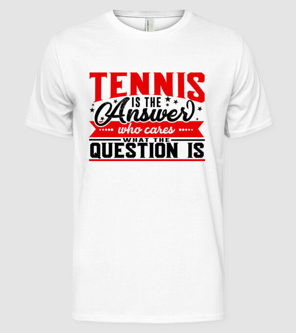 Sport is the answer JUCĂTOR TENIS model alb pe tricou