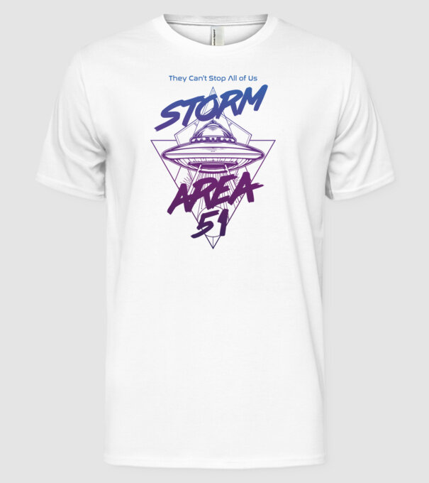 storm area 51 ufo purple model alb pe tricou