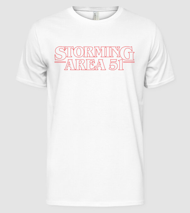 storming area 51 things outline model alb pe tricou