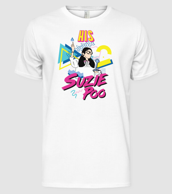 Stranger couple 80s retro Suzie model alb pe tricou