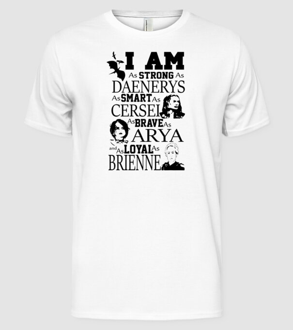 Strong as Daenerys model alb pe tricou
