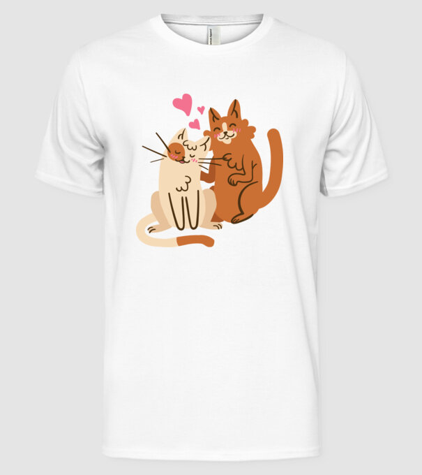 PISICUȚE ÎNDRĂGOSTITE 2 model alb pe tricou