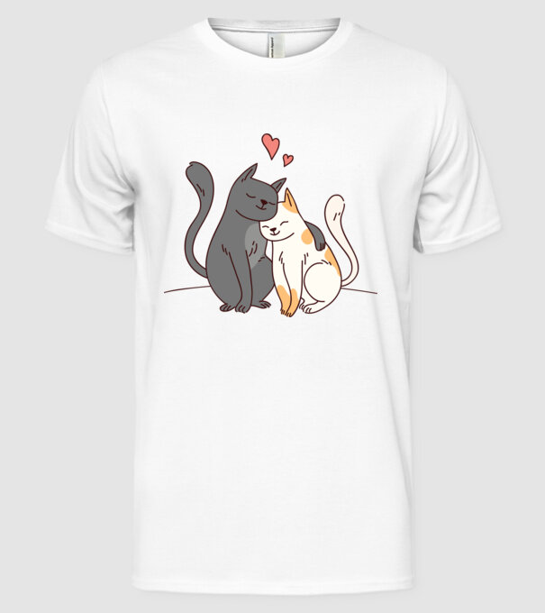 PISICUȚE ÎNDRĂGOSTITE 3 model alb pe tricou