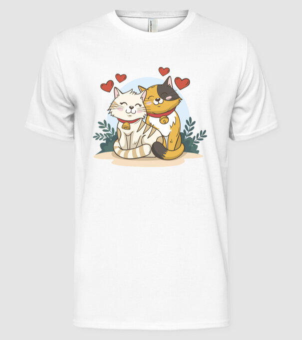 PISICUȚE ÎNDRĂGOSTITE 4 model alb pe tricou