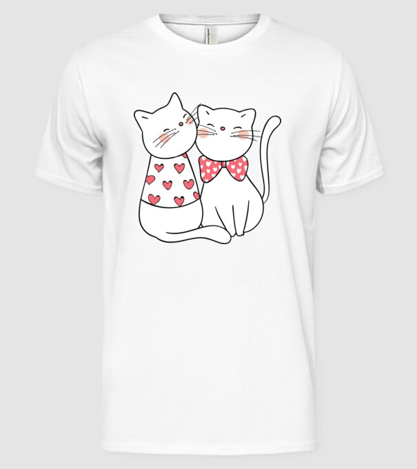 PISICUȚE ÎNDRĂGOSTITE 5 model alb pe tricou