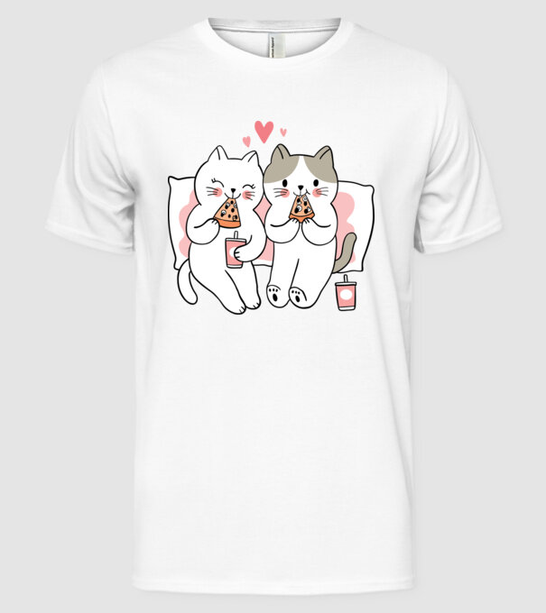 PISICUȚE ÎNDRĂGOSTITE 6 model alb pe tricou