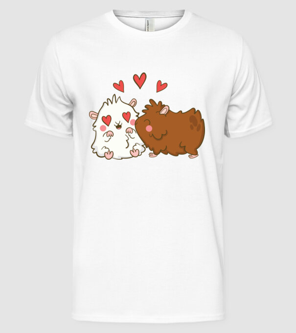 HAMSTERI ÎNDRĂGOSTIȚI model alb pe tricou