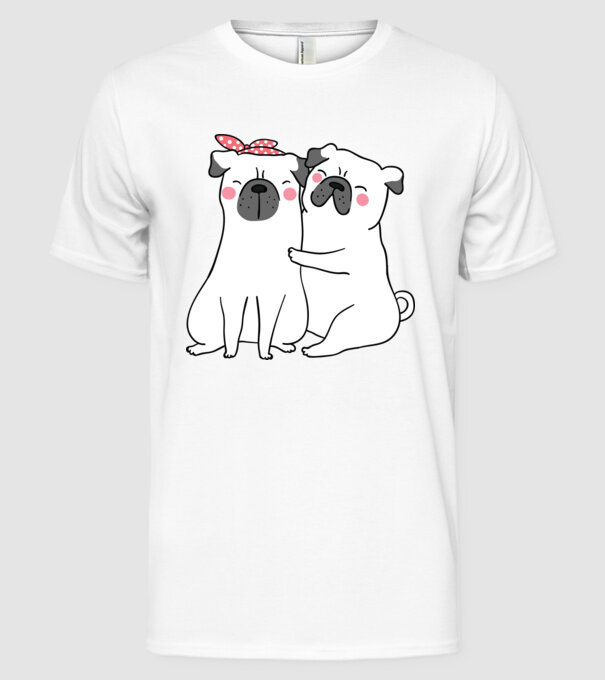 MOPȘI ÎNDRĂGOSTIȚI model alb pe tricou