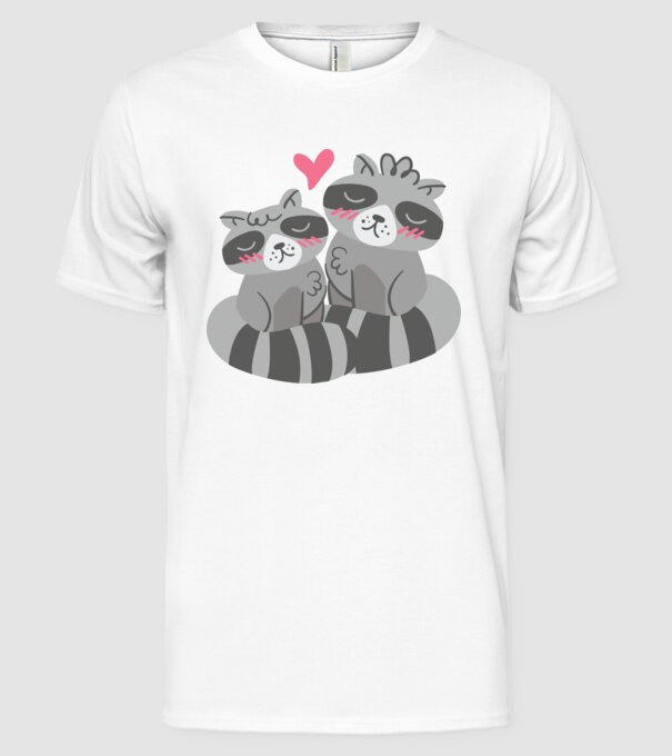 RATONI ÎNDRĂGOSTIȚI model alb pe tricou